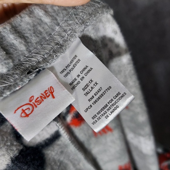 Disney Women Pajama Pants Plus 1X Holiday Mickey Mouse Christmas‎ Fleece Pull On - Picture 9 of 9